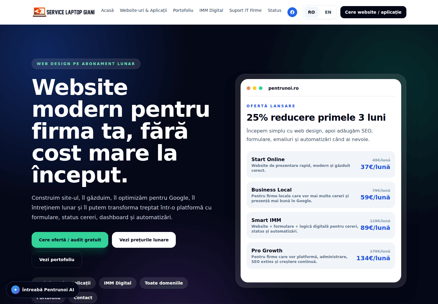 Pentrunoi.ro screenshot